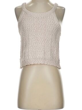 POL Cream Knit Halter Crop Top